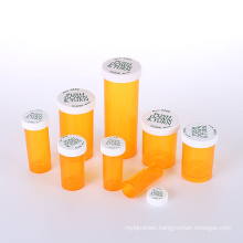 6/8/10/13/16/20/30/32/40/60dr Amber Vials Plastic Childsafe Childproof Cap Vial Pill Vial